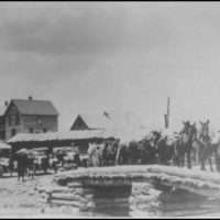 Crossing Valley Creek, Benner Hotel in background.