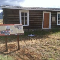 Shaw Cabin at its new home in Pioneer Park