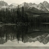 Black and White Photo of Mount Heyburn, Redfish Lake, Stanley, ID 1920s