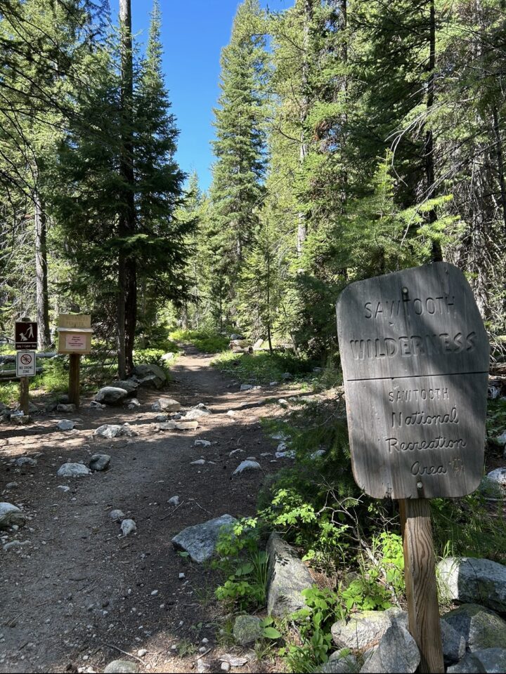 Tin Cup Wilderness Boundary Trailhead sign, Sawtooth National Recreation Area.