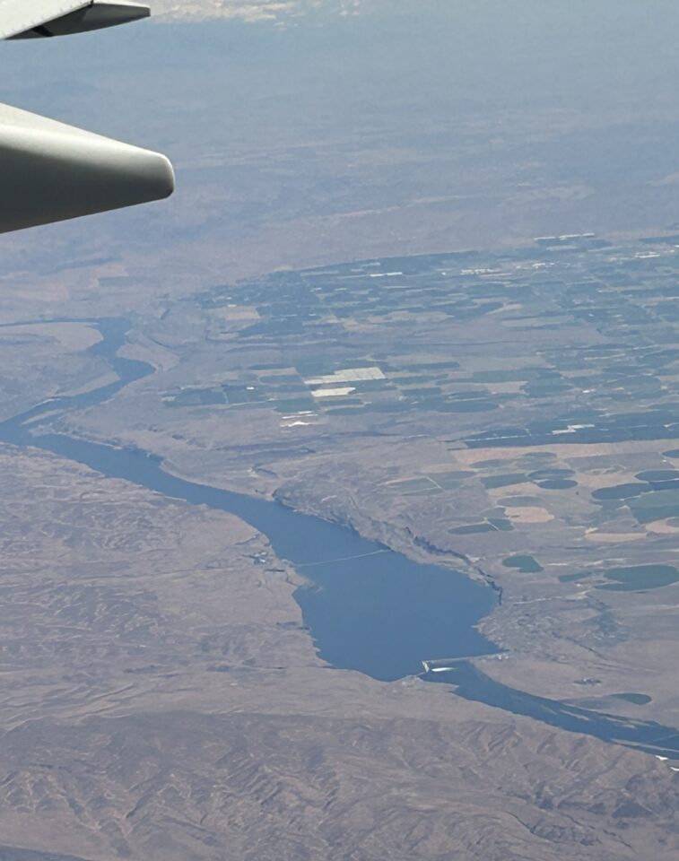 Aerial View of Columbian River and dam