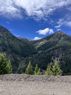 Roadside view from trail creek in Idaho.