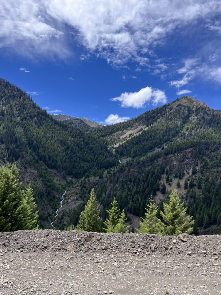 Roadside view from trail creek in Idaho.