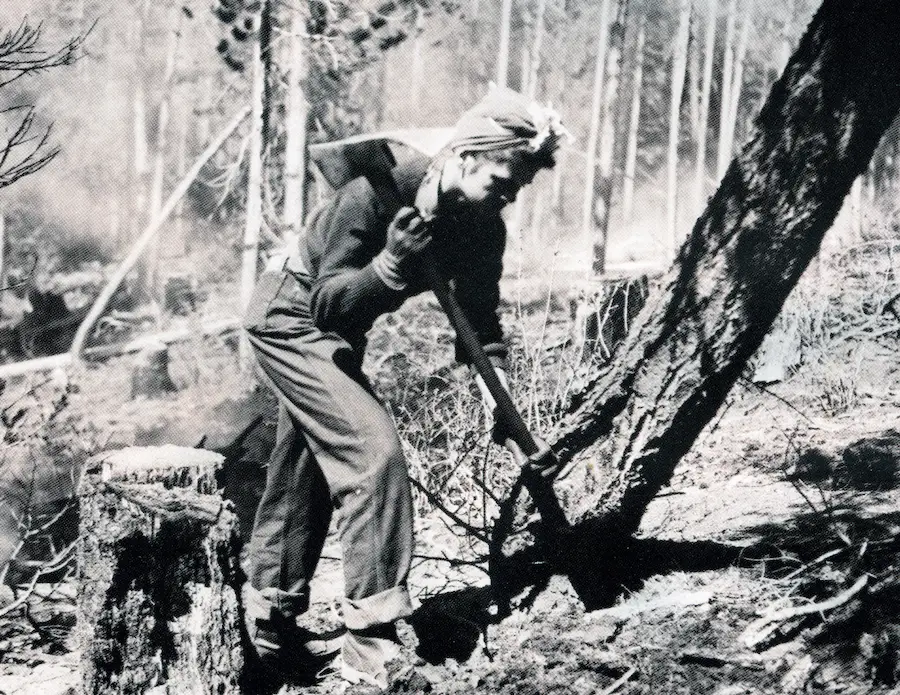 CCC Firefighter digging