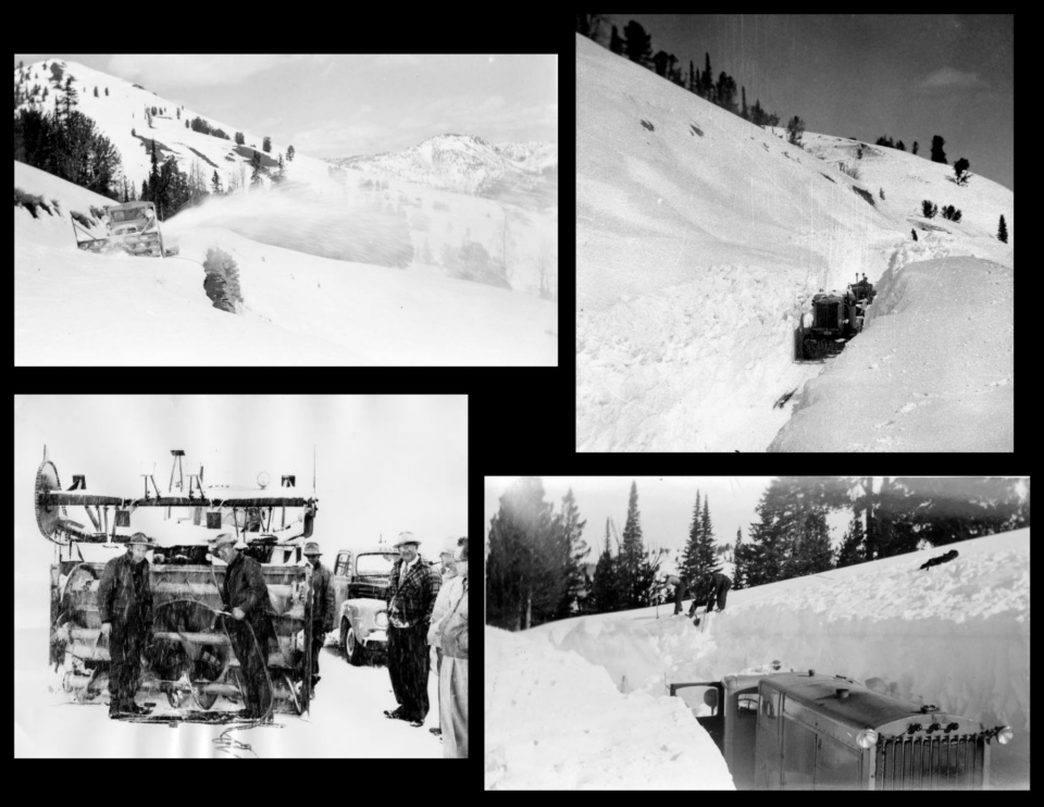 Old photos of snow on roads to Stanley, Idaho.