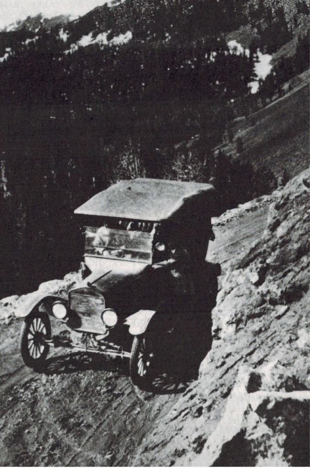 Model T car on old Galena road.
